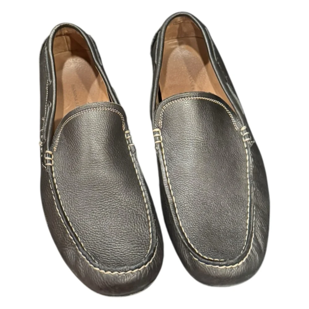 Banana Republic Men’s Leather Driving Loafers 11.5M Black Moccasin Slip-On Shoe